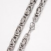 Non-Tarnish 201 Stainless Steel Byzantine Chain Necklaces LS-NJEW-K062-01P-6mm-2