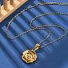 304 Stainless Steel Rose Pendant Necklaces for Women NJEW-S439-01A-G-1