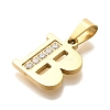 Ion Plating(IP) 304 Stainless Steel Rhinestone Pendants STAS-U035-01G-B-2