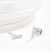 Brass Micro Pave Cubic Zirconia Stud Earrings EJEW-BB35384-P-2
