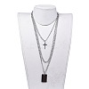 304 Stainless Steel Pendant Necklaces Sets NJEW-JN02525-5