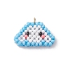 Glass Seed Beaded Cloud Pendants PALLOY-MZ00568-1