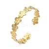 304 Stainless Steel Flower Open Cuff Bangles for Women BJEW-M316-01G-7