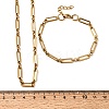 304 Stainless Steel Paperclip Chains Bracelet & Necklace Jewelry Sets SJEW-L199-21G-5