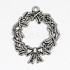 Christmas Wreath Alloy Pendants LS-TIBEP-GC130-AS-RS-1