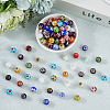 3 Strands Handmade Millefiori Glass Round Bead Strands LAMP-LT0001-16D-3