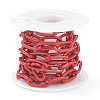Eco-friendly Spray Painted Handmade Brass Paperclip Chains KK-J276-18-P10-3