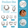 4 Pairs 4 Style Star & Rectangle & Heart & Croissant 304 Stainless Steel Hoop Earrings for Women EJEW-TA0001-17-3