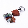 Natural Red Jasper Nugget with Mixed Gemstone Chips Tassel Keychains KEYC-P012-02P-07-1