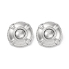 304 Stainless Steel Flat Round Stud Earrings EJEW-K295-17P-1