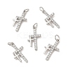 Brass Micro Pave Cubic Zirconia Pendants KK-E068-VB261-2