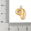 304 Stainless Steel Initial Pendants STAS-S186-12P-G-3