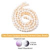 Two Tone Opaque Baking Paint Glass Beads Strands DGLA-YW0001-18A-2