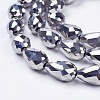 Electroplate Glass Beads Strands X-EGLA-D017-15x10mm-7-2