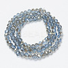 Electroplate Glass Beads Strands EGLA-A034-T4mm-K02-2