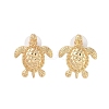 Sea Turtle Alloy Stud Earrings for Women EJEW-A112-04KCG-2