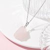 Natural Rose Quartz Nugget Pendant Necklaces NJEW-JN04507-02-2
