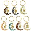7Pcs Natural & Synthetic Gemstone Keychains KEYC-FS00044-01-1