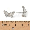 Brass Micro Pave Clear Cubic Zirconia Stud Earring Findings LS-KK-C107-10P-3