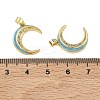 Brass Micro Pave Clear Cubic Zirconia Pendants KK-A294-04G-02-3