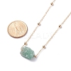 Natural Green Aventurine Raw Stone Pendant Necklace for Women NJEW-JN03781-01-3