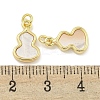 Brass Pave Sea Shell Gourd Charms KK-Q820-16G-3