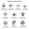 100Pcs 10 Style Tibetan Style Alloy Pendants TIBEP-CJ0001-76-2