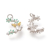 Brass Micro Pave Clear Cubic Zirconia Charms KK-F820-27P-2