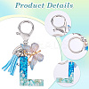 1Pc Resin Letter & Acrylic Butterfly Tassel Keychains KEYC-GF0001-19A-6