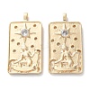 Brass Micro Pave Cubic Zirconia Pendants KK-C079-05G-1