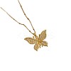 Brass Micro Pave Clear Cubic Zirconia Hollow Pendant Necklaces for Women WGDB1F5-01-5