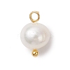 Natural Cultured Freshwater Pearl Round Charms PALLOY-JF04218-02-3