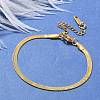 304 Stainless Steel Snake Chain Bracelets for Women Men STAS-S157-36A-G-1
