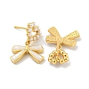 Rack Plating Brass & Natural Shell Stud Earrings EJEW-C095-02G-2