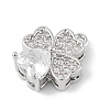 Brass Micro Pave Clear Cubic Zirconia Charms KK-R219-30P-2