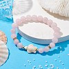 Tortoise Synthetic Turquoise & Natural Rose Quartz Stretch Bracelets for Women BJEW-JB10106-02-2