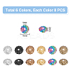 48Pcs 6 Colors Ion Plating(IP) 304 Stainless Steel Bead Caps STAS-UN0049-53-3