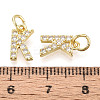 Brass Micro Pave Clear Cubic Zirconia Charms KK-N241-001K-3