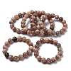 Natural Sunstone Round Beads Stretch Bracelets for Women BJEW-Z158-03A-01-4
