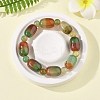 Natural Peacock Agate Bead Stretch Bracelets G-P570-01J-1