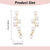1 Pair ABS Plastic Imitation Pearl Beaded Leafy Branch Dangle Stud Earrings EJEW-AN0001-51-2