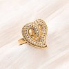 Adjustable Brass Micro Pave Cubic Zirconia Cuff Rings for Women RJEW-B139-08G-03-1