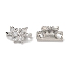 Brass Micro Pave Clear Cubic Zirconia Connector Charms KK-B074-03P-1