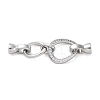 Brass Micro Pave Clear Cubic Zirconia Fold Over Clasps KK-U059-24P-1