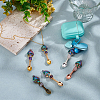 6Pcs 6 Styles Coppwer Wire Wrapped Natural Amethyst & Rose Quartz Wrapped Alloy Spoon Big Pendants PALLOY-GA00012-4