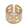 Ion Plating(IP) 304 Stainless Steel Rhombus Open Cuff Rings for Women RJEW-G285-31G-2