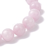 Round Natural Kunzite Beads Stretch Bracelets for Women BJEW-JB12235-4
