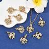 SHEGRACE Brass Pave Clear Cubic Zirconia Flower Chandelier Components Links XGRQ29273-393G-5