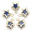 Brass Micro Cubic Zirconia Charms KK-N235-034C-1