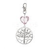 Flat Round with Tree of Life Alloy Pendant Decorations HJEW-JM01404-1